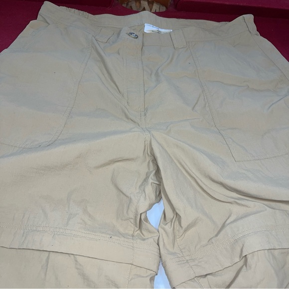 ExOfficio TAN PANTS womens XL 18 Insect Shield Zip Off Leg STRETCHY waist cargo - Picture 15 of 16